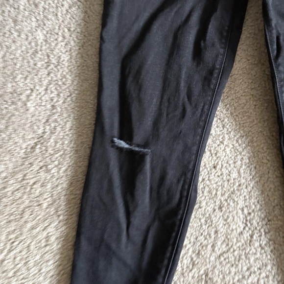 Spanx distressed black jean-ish shapewear raw hem Black Jeggings Jeans Large - Picture 4 of 11